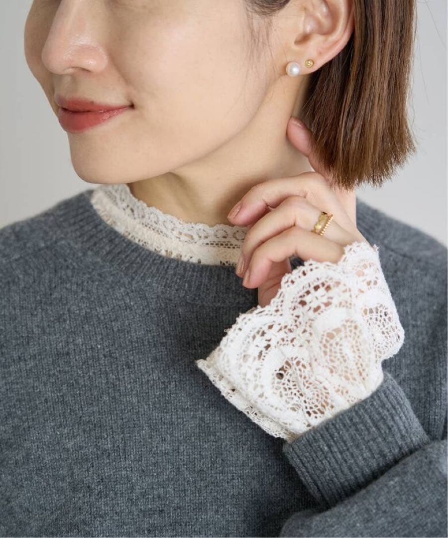 IENA⭐️リーフレースブラウス☆ナチュラル