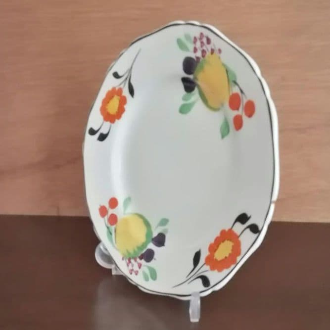 逸品　英国　サムソンハンコック　ケーキ皿　飾り皿　アイボリーウェア　1930年製