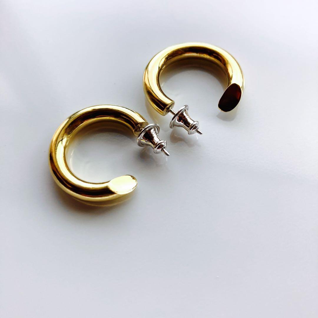 シルバー925 4×23mm 真鍮　フープピアス