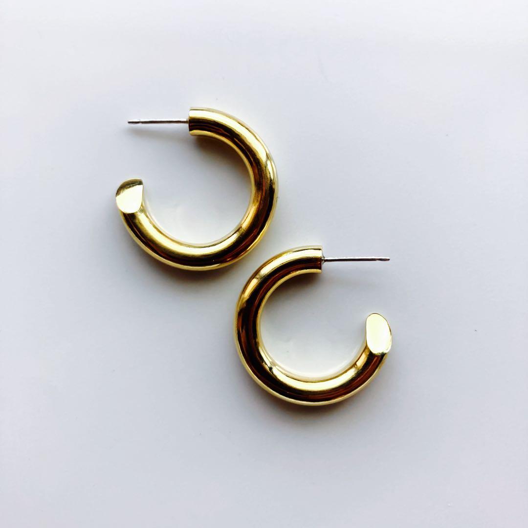 シルバー925 4×23mm 真鍮　フープピアス