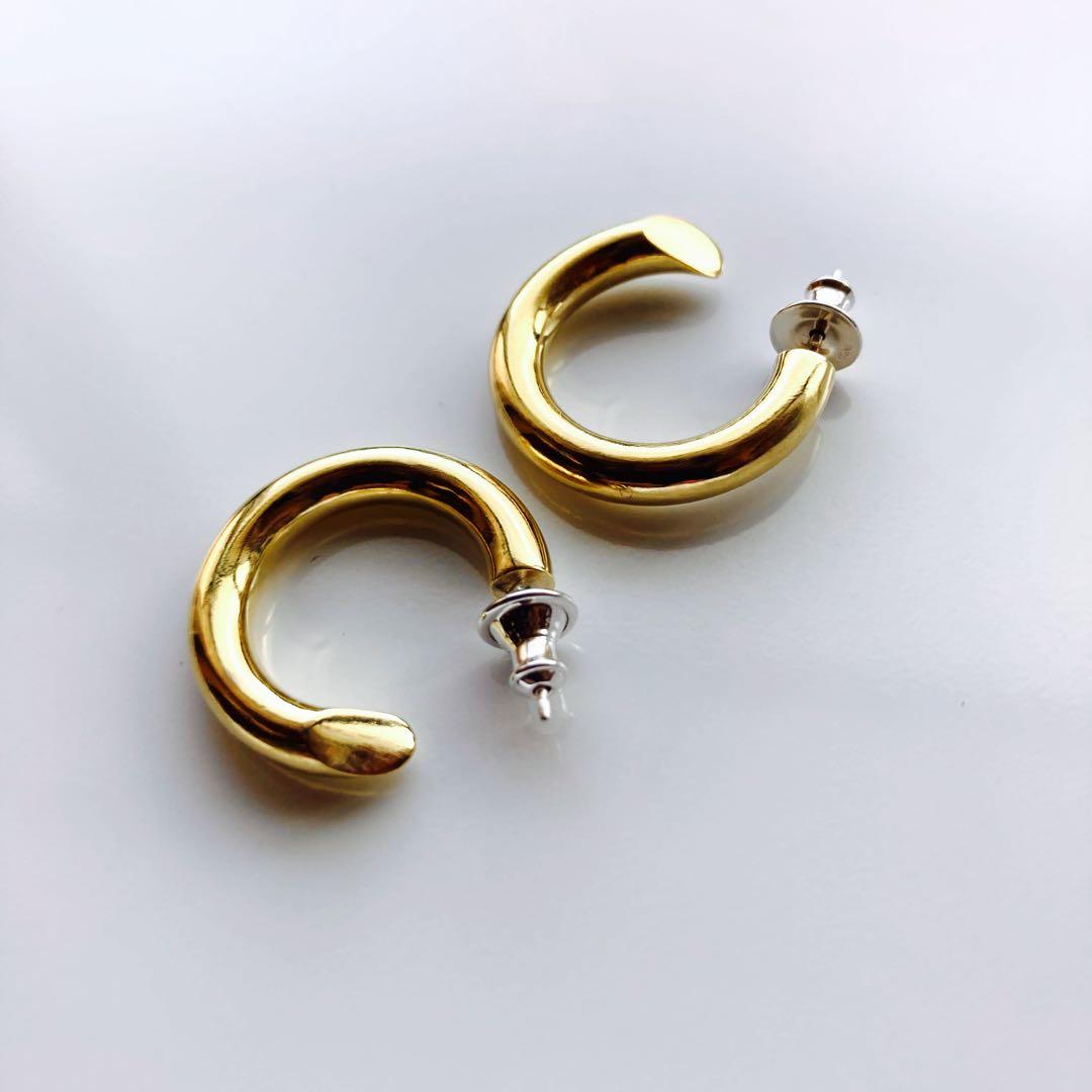 シルバー925 4×23mm 真鍮　フープピアス